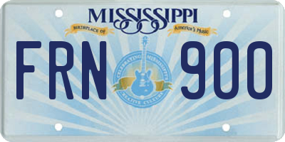 MS license plate FRN900