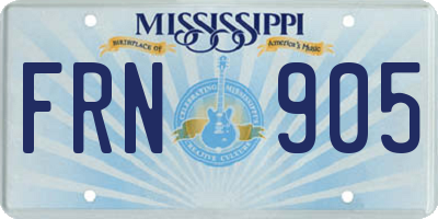 MS license plate FRN905