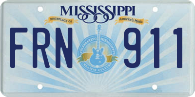 MS license plate FRN911
