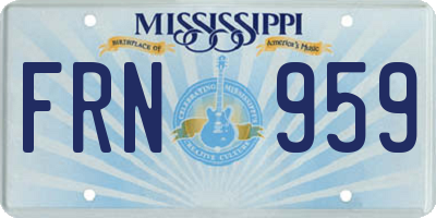 MS license plate FRN959