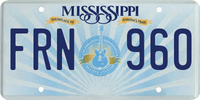 MS license plate FRN960