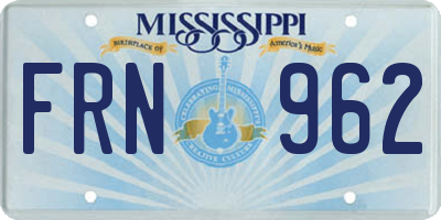 MS license plate FRN962