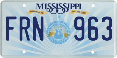 MS license plate FRN963