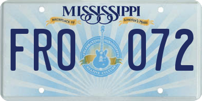 MS license plate FRO072