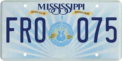 MS license plate FRO075
