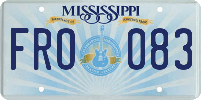 MS license plate FRO083
