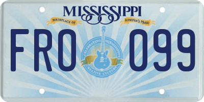 MS license plate FRO099