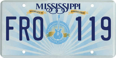 MS license plate FRO119