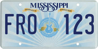 MS license plate FRO123