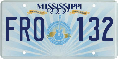 MS license plate FRO132