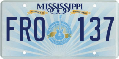 MS license plate FRO137