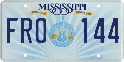 MS license plate FRO144