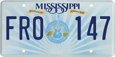 MS license plate FRO147