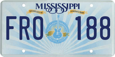 MS license plate FRO188