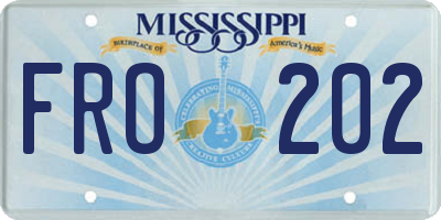 MS license plate FRO202