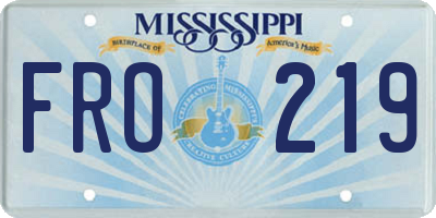 MS license plate FRO219