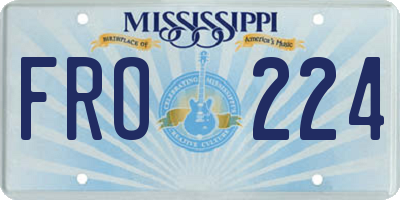 MS license plate FRO224