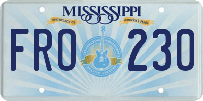 MS license plate FRO230