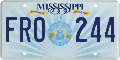 MS license plate FRO244