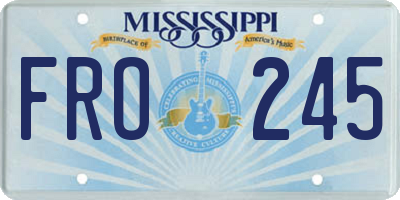 MS license plate FRO245