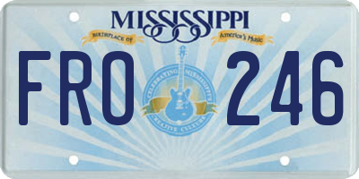 MS license plate FRO246