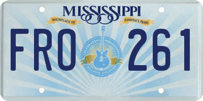 MS license plate FRO261