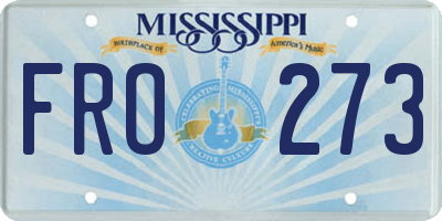 MS license plate FRO273