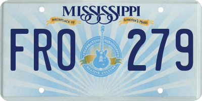 MS license plate FRO279