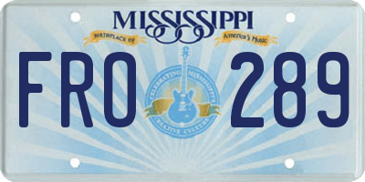 MS license plate FRO289