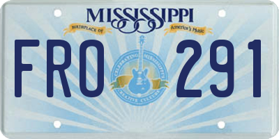 MS license plate FRO291