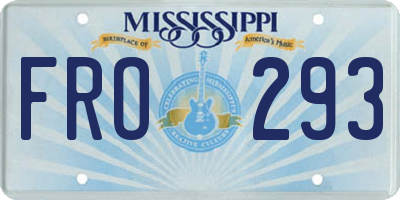 MS license plate FRO293