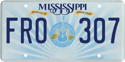 MS license plate FRO307