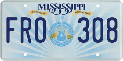 MS license plate FRO308