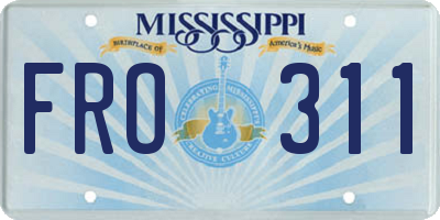 MS license plate FRO311