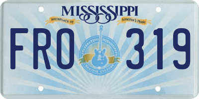 MS license plate FRO319