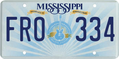 MS license plate FRO334