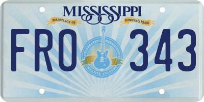MS license plate FRO343