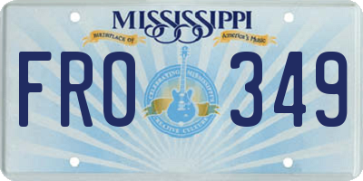 MS license plate FRO349