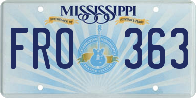 MS license plate FRO363