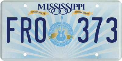 MS license plate FRO373