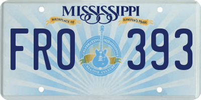 MS license plate FRO393