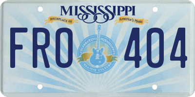 MS license plate FRO404