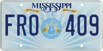 MS license plate FRO409