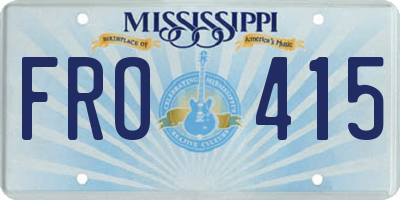 MS license plate FRO415