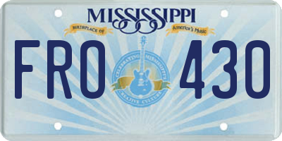 MS license plate FRO430