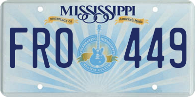MS license plate FRO449