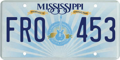MS license plate FRO453