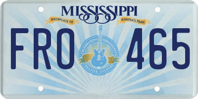 MS license plate FRO465