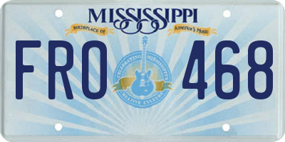 MS license plate FRO468