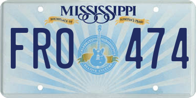 MS license plate FRO474